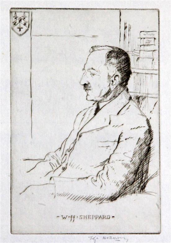 Edgar Holloway (1914-2008) Canon W.ff.Sheppard, Vicar of Haxey, Rural Dean, 1931, 150 x 100mm.